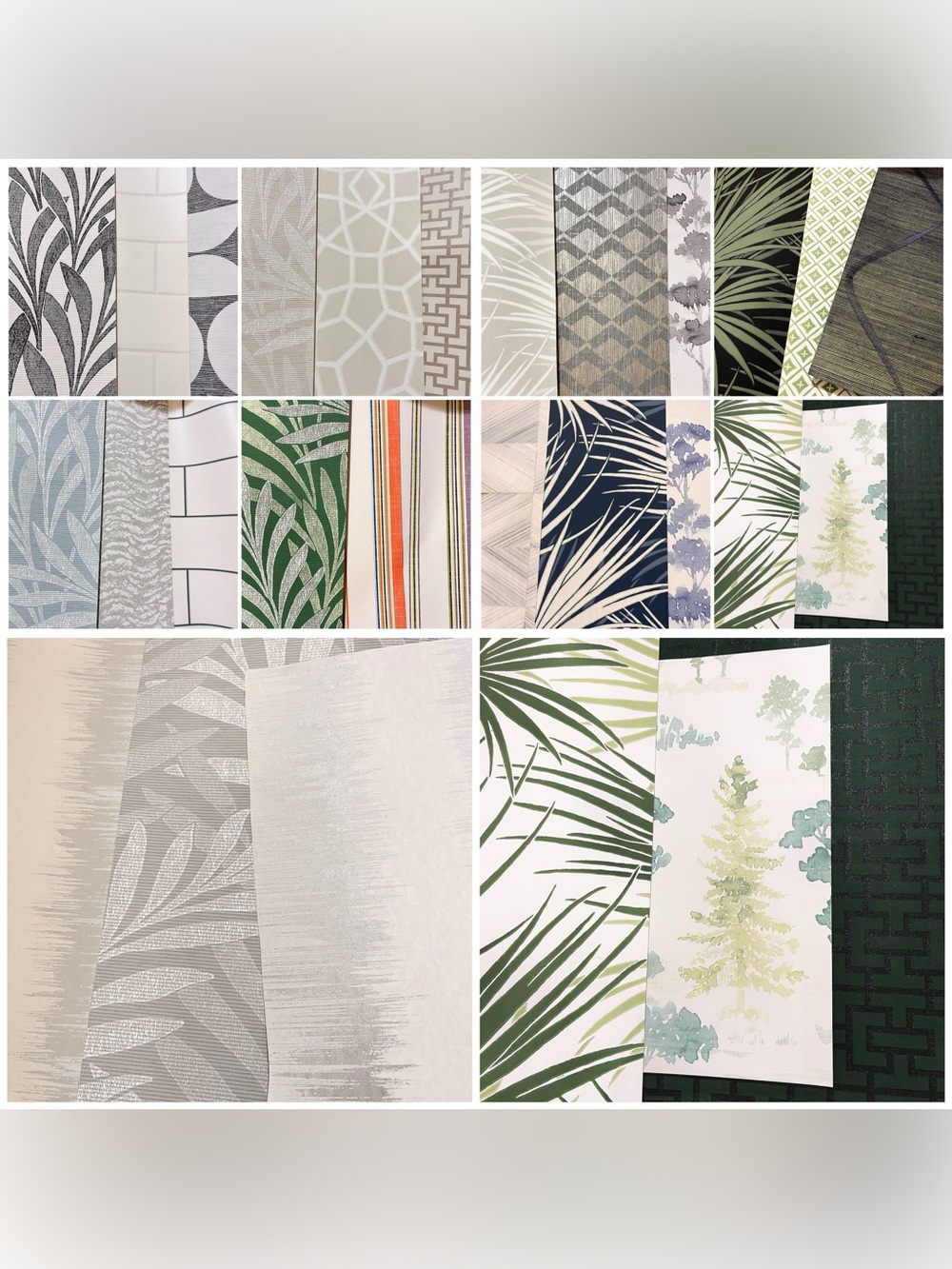 27 Large Assorted Designer Botanical Leaves Wallpaper Sample Sheets Scrapbooking